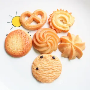 Simulation Food Cream Cookie Flatback Resin Cabochon Fake Food Biscuit Scrapbooking Dollhouse Decoration DIY Accessories