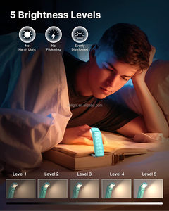 Lampe LED USB rechargeable mini pliable à clipser, abat-jour vert foncé moderne pour lecture intérieure et usage au bureau, alimentée par batterie DC - Product Image 6