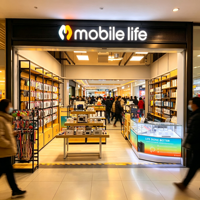 Solution complète de mobilier pour magasin d'accessoires de téléphonie mobile, étagères de présentation modulaires, comptoir de réparation en verre, éclairage personnalisé