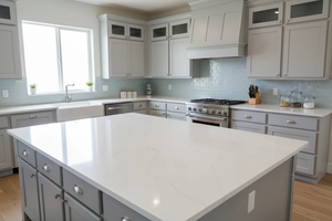 VIETNAM QUARTZ ARTIFICIEL CALACATTA MIAMI GOLD GRANDE PLAQUE DESIGN MODERNE 3D ÉPAISSEUR 20mm POUR PLAN DE TRAVAIL D'HÔTEL ET PLAN DE VANITÉ - Product Image 2