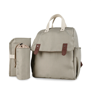 Borsa passeggino da viaggio multifunzione a righe con Design a doppia spalla singola con supporto per pannolino a bottiglia indipendente - Product Image 6
