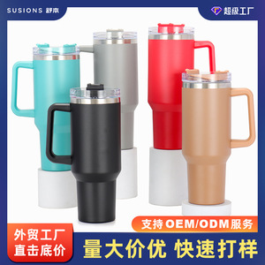 Stainless Steel Tumbler 40oz Insulated With Handle For Car Travel Black - Product Image 5