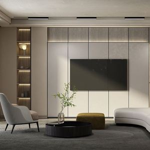 ขาตั้งทีวีแบบพกพา เฟอร์นิเจอร์ไม้สำหรับห้องนั่งเล่นสมัยใหม่ พร้อมตู้วางทีวีติดผนังสุดหรูแบบแขวน - Product Image 6