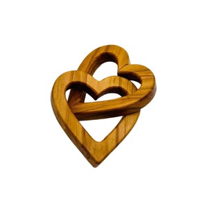 Decorazione Artigianale Personalizzata a Forma di Cuore <span class=keywords><strong>in</strong></span> <span class=keywords><strong>Legno</strong></span> d'Ulivo con Nomi e Data Incisi, Regalo per San Valentino e Anniversario di Coppia - Product Image 5