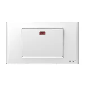 CHINT 20A 250V Large Panel Led Light Wall Switches Button Home US Standard Wall Light Switch