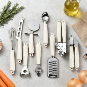 Stainless Steel Kitchen Gadget <b>Set</b> 9 Piece With Egg Beater Can Opener Pizza Cutter Garlic Press Easy To Clean Cooking <b>Tool</b> <b>Set</b> - Product Image 1