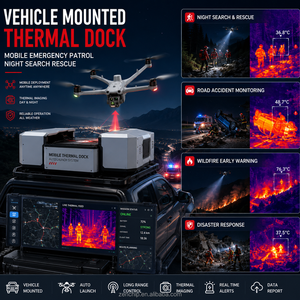 Estación móvil de UAV MATRICE 4TD con sensor térmico montado en vehículo para operaciones de respuesta a emergencias, patrullaje en carreteras y rescate en desastres. - Product Image 1