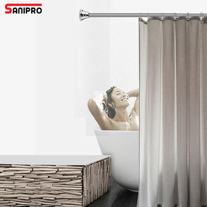 SANIPRO Tringle à rideau de douche télescopique <span class=keywords><strong>flexible</strong></span> en métal réglable pour fenêtres et baignoires, vente en gros - Product Image 1