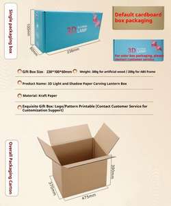 LED 3D 종이 조각 프레임 레이어드 섀도우 박스 아트 애니메이션 테마 루피 사무실 용 - Product Image 6