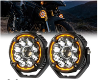 Phare LED tout-terrain haute luminosité 12V, 5 pouces, pour moto, feu antibrouillard auxiliaire, étanche IP67, pour VTT et vélo