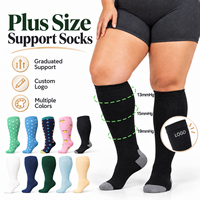 Chaussettes de compression personnalisées avec logo, grande taille, longueur mollet, pour le sport, soutien des mollets, pour hommes et femmes, course à pied, gym, fitness, entraînement