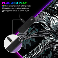 FLAME SNAKE Cartoon Series Tapis de souris Dragon imprimé Anime Accessoires PC RVB, Tapis de souris de jeu XXL RGB Extra Large Soft LED