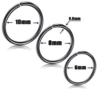 Cincin tindik, perhiasan tulang rawan telinga Helix Tragus Hoop Multi guna lapisan warna-warni kepala hidung cincin bibir
