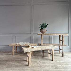 Banco de Madera Natural Premium para Interiores, Mueble de Asiento de Madera Sólida para Comedor, Sala de Estar, Entrada, Hotel, Diseño Rústico Moderno - Product Image 6