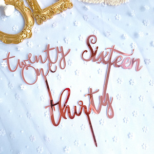 ท็อปเปอร์เค้กอะคริลิค รูปน้ำผึ้งและน้ำหวาน ตัวเลขวันเกิด 16 21 30 สำหรับตกแต่งเค้ก - Product Image 3