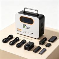 Station d'alimentation portable 300W 640Wh LiFePO4 à onde sinusoïdale pure, entrée PV pour voiture, ports multiples, alimentation légère pour camping et maison