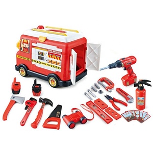 Set di 33 Giocattoli Educativi per Bambini, Gioco di Ruolo da Pompiere, Camion dei Pompieri in Plastica <span class=keywords><strong>con</strong></span> Suoni, Estintore e Attrezzi - Product Image 1