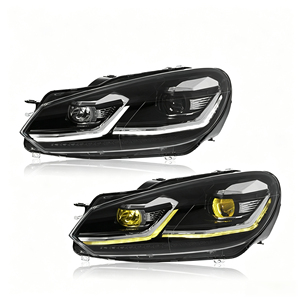 Gruppo Fari a LED per <span class=keywords><strong>VW</strong></span> <span class=keywords><strong>Golf</strong></span> 6 MK6 2009-2013, Aggiornamento Stile <span class=keywords><strong>Golf</strong></span> <span class=keywords><strong>7.5</strong></span>, Doppia Lente Proiettore DRL, Indicatore di Direzione Sequenziale - Product Image 3