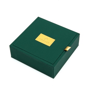 Custom Simple Classic Universal Jewelry <b>Packing</b> <b>Box</b> Chinese Fancy Jewelry <b>Box</b> Elegant Premium Dark Green Necklace Ring <b>Box</b> - Product Image 5