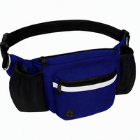 Sac banane pour chien en polyester imperméable 0,8 L, pochette à friandises, distributeur de sacs à déjections, porte-bouteille intégré, bol pliable pour