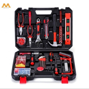 110PCS household repair Craftsman Toolkit hand tools in storage tool box pliers sockets bits tool set