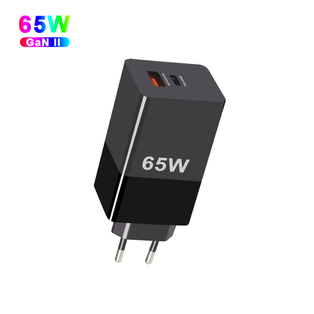 33W 100W 120W Smallest EU Plug 30W 65W Adapter 65W Usb C 2 Ports Gan Charger