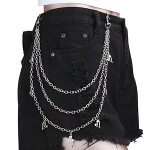 Chaîne de taille multicouche en forme de cœur Yueli en alliage de zinc, chaîne de pantalon tendance hip-hop, bijou décoratif pour usage quotidien et style urbain - Product Image 1