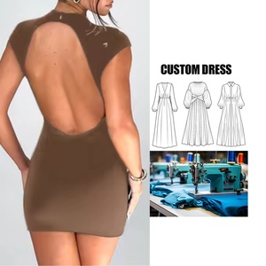 Produttore di Abbigliamento di Guangzhou, OEM Personalizzato, <span class=keywords><strong>Abiti</strong></span> Corti <span class=keywords><strong>Aderenti</strong></span> da Donna con Schiena Scoperta, Eleganti e Sexy - Product Image 1