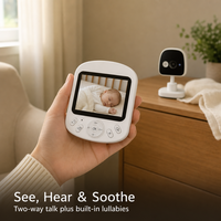 Nouvelle caméra de surveillance pour bébé intelligente avec vision nocturne, grand écran de 4,5 pouces, détection des pleurs, alarme, interphone bidirectionnel, surveillance des enfants par IA
