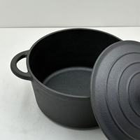 Casserole ronde en fonte pré-assaisonnée, très vendue, pour mijoter, pot à soupe à double anse, casserole pour le camping en plein air