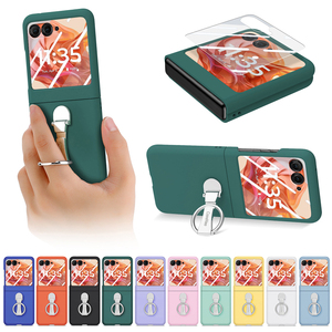Funda Protectora Rígida para Teléfono <span class=keywords><strong>Motorola</strong></span> <span class=keywords><strong>Razr</strong></span> 50 60 con Anillo Metálico y Soporte - Product Image 1