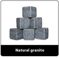 Diseño moderno 9PCS Juego de regalo de piedra de whisky natural para decantador Incluye bolsa de terciopelo y pinzas Caja de madera
