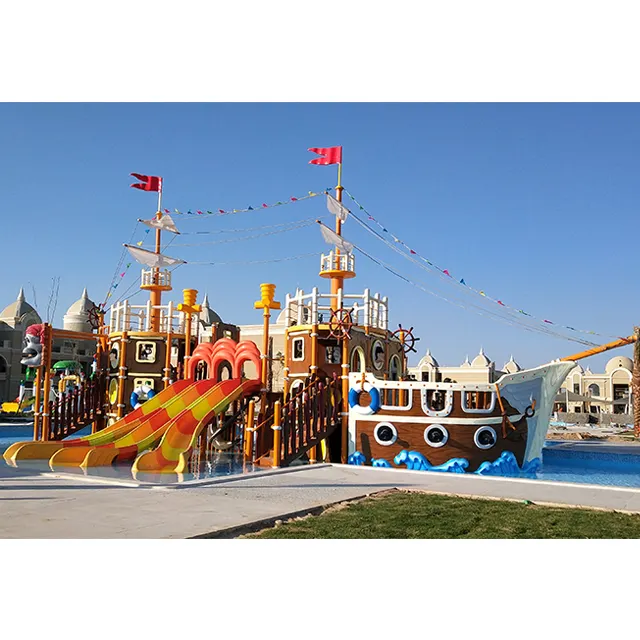 Parque infantil de barco pirata cowboy, equipamento para crianças