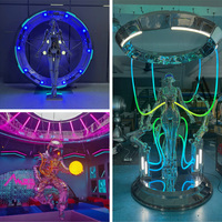 Sculpture d'art lumineuse en forme de robot de grande taille pour vitrine de boîte de nuit, décoration pour événement pop-up de marque, entrée