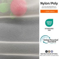 Tissu en maille de nylon blanc 38 g/m² respirant, léger (1 mm), 100 % nylon, pour robes de soirée et robes à paillettes, tissu tulle, tissu dentelle
