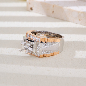 OEM คุณภาพสูง18K กึ่งสีทองติดสองโทนเพชรธรรมชาติที่สวยงามสำหรับสวมใส่ประจำวัน Gia ปาร์ตี้คลาสสิก - Product Image 5