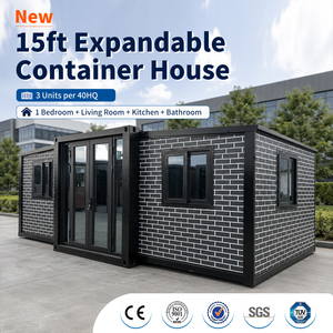 Casa Contenedor Prefabricada de Lujo de 15 Pies, Expandible, Moderna, Pequeña, Móvil y Modular con Terraza para <span class=keywords><strong>Alquiler</strong></span> en Resorts - Product Image 1