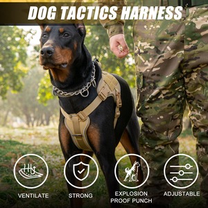 Gran oferta, arnés táctico de lujo para perros, chaleco con logotipo personalizado, equipo de entrenamiento ajustable reflectante, arnés para perros grandes - Product Image 4