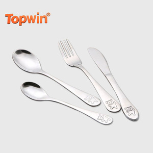 ชุดช้อนส้อมสแตนเลสสำหรับเด็ก มีด ส้อม ชุดอาหารลายการ์ตูนหมี - Product Image 1