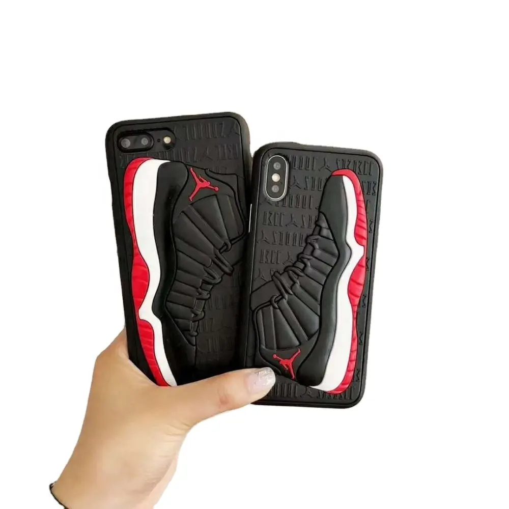 Moda basketbol ayakkabısı telefon kılıfı kapak ile 3D AJ11 NBA spor ayakkabı yumuşak silikon cep telefonu kılıfı için yeni stil iPhone 6 6s 7 8 artı