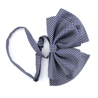 Grands nœuds papillon pré-noués en polyester tissé personnalisé pour femmes, rayés, pliables, doubles, pour personnel de cabine et personnel bancaire