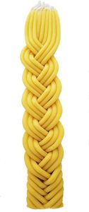 Natural Beeswax Flat Braided Havdalah <strong>Candle</strong> Multi Wick <strong>Bee</strong> <strong>Wax</strong> End of Shabbat Havdallah <strong>Candle</strong> 12" Tall Shabbat <strong>Candles</strong> - Product Image 4