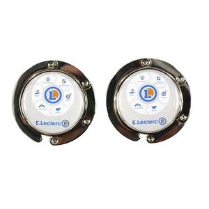 Porte-sac pliable personnalisé avec logo promotionnel, crochet rond en métal pour sac à main - Product Image 1