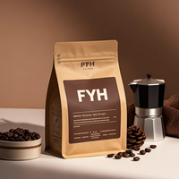 Biodegradable Food Grade Quality Coffee Bag Packaging Pouch for Food with Valve Kraft Craft Aluminum Paper Bag for Coffee Bags