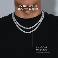 Collier Tennis Plaqué Or 14 carats, Serti de Zircons Cubiques Scintillants en Grappe Carrée, Bijoux Hip-hop, Chaînes Tennis pour Hommes et Femmes