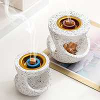 Brûleur d'encens chinois portable en céramique pour aromathérapie, cadeau original dans un emballage cartonné