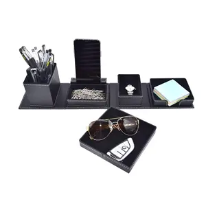 Fournitures de bureau en cuir PU boîtes de rangement de bureau et accessoires organisateur de rangement pour clés cartes papeterie stylo crayon télécommande