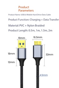 <span class=keywords><strong>Cable</strong></span> USB 3.0 Micro B de 1.5 pies - <span class=keywords><strong>Cable</strong></span> de Alta Velocidad de 5 Gbps USB a Micro B para <span class=keywords><strong>Disco</strong></span> <span class=keywords><strong>Duro</strong></span> - Product Image 2