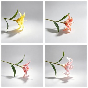 Fleur décorative artificielle en PVC, branche unique de lys, pour la maison, les mariages et les accessoires de photographie - Product Image 5