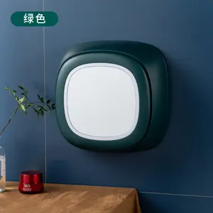 दर्पण बाथरूम मेकअप फांसी वेध-नि: शुल्क के साथ त्वचा की देखभाल कॉस्मेटिक आयोजक दीवार घुड़सवार कॉस्मेटिक भंडारण बॉक्स